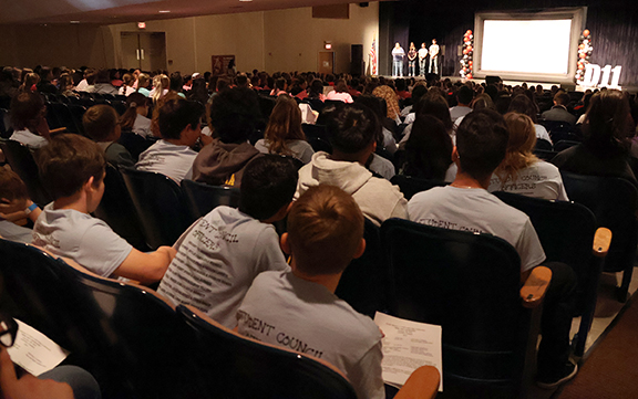 Wide shot of OASC District 11 conference attendees