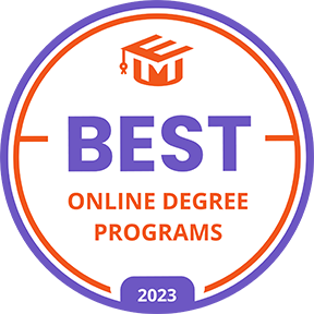 Best Online Degree in Healthcare badge