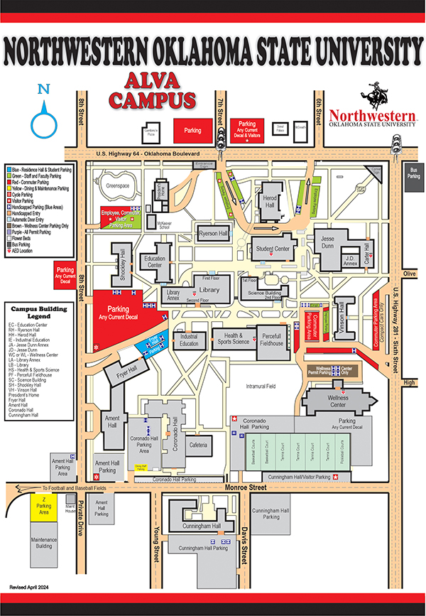 Campus Map Northwestern Oklahoma State University