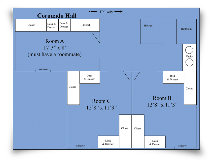Coronado Hall room layout