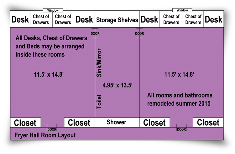 Fryer Hall room layout