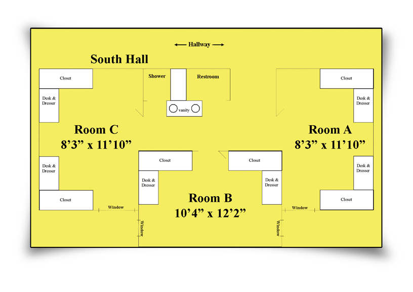South Hall room layout