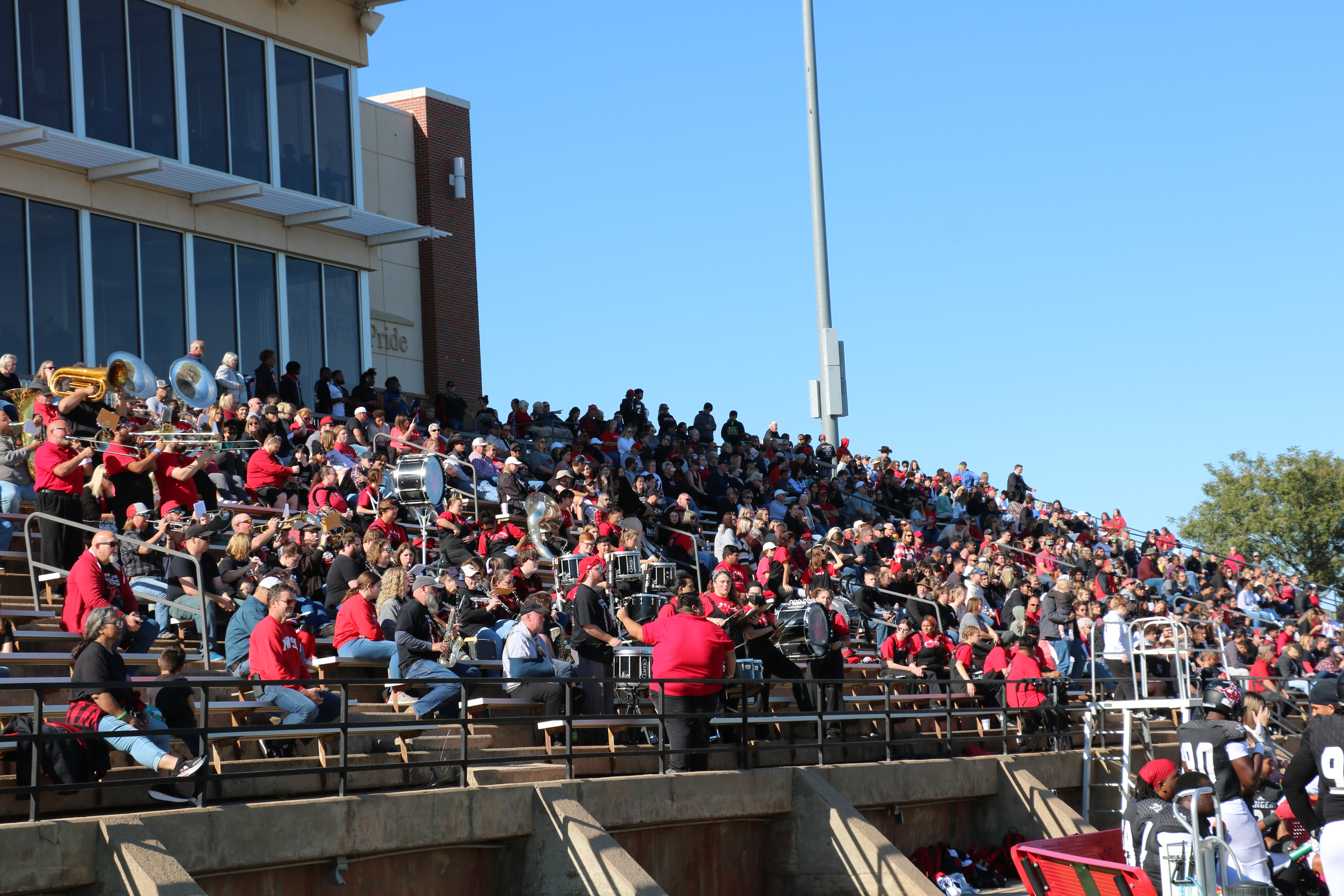 The crowd enjoys cheering on our Ranger Football team. 