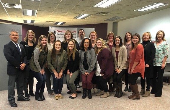 The grant announcement was made to students on the Enid campus in the location of where the virtual reality lab will be constructed. 