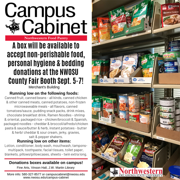 Needs at the Campus Cabinet food pantry