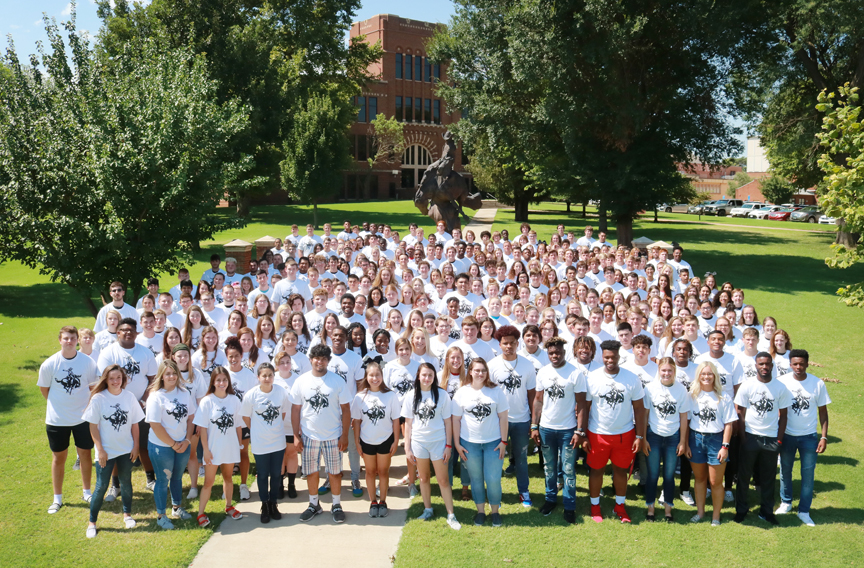 Northwestern’s 2019-20 freshman class continues the tradition of the freshman group picture. 