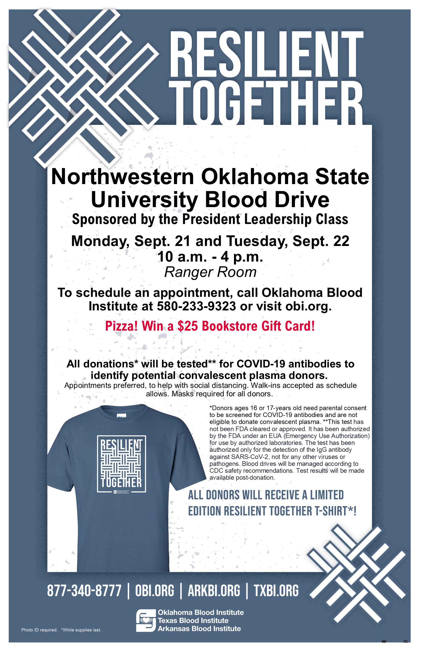 Blood Drive Sept. 21-22