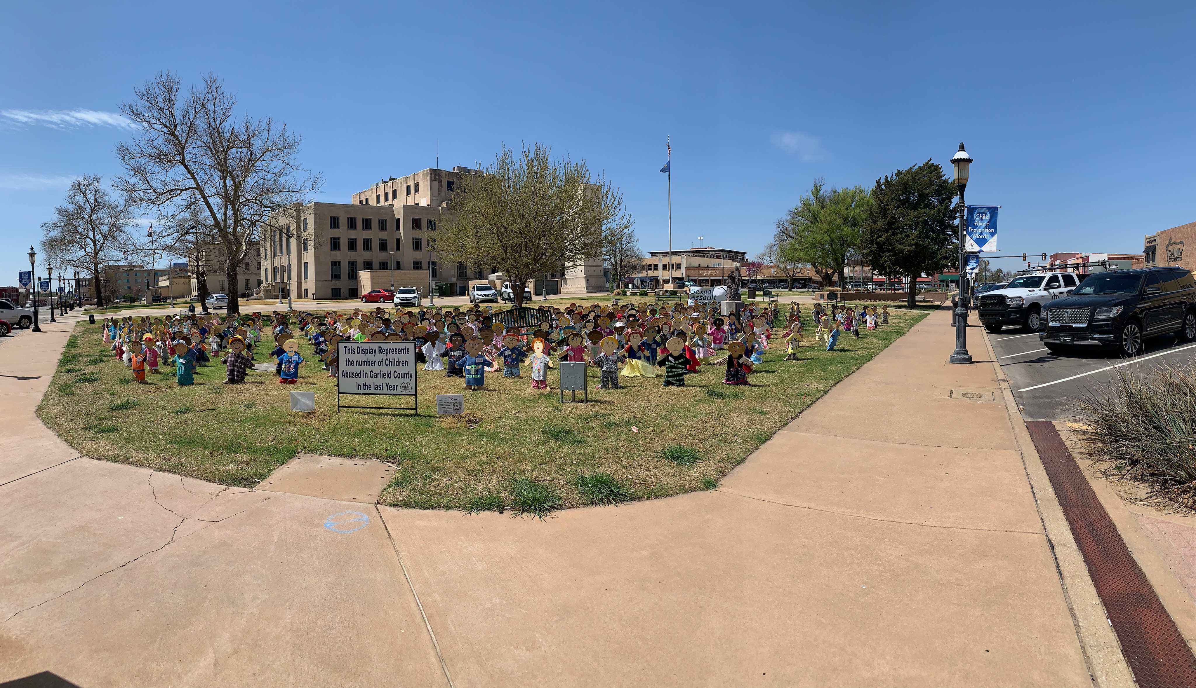 2022 Wooden Children Enid Courthouse Lawn