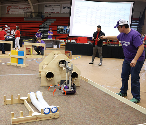 Burlington Robotics team competing