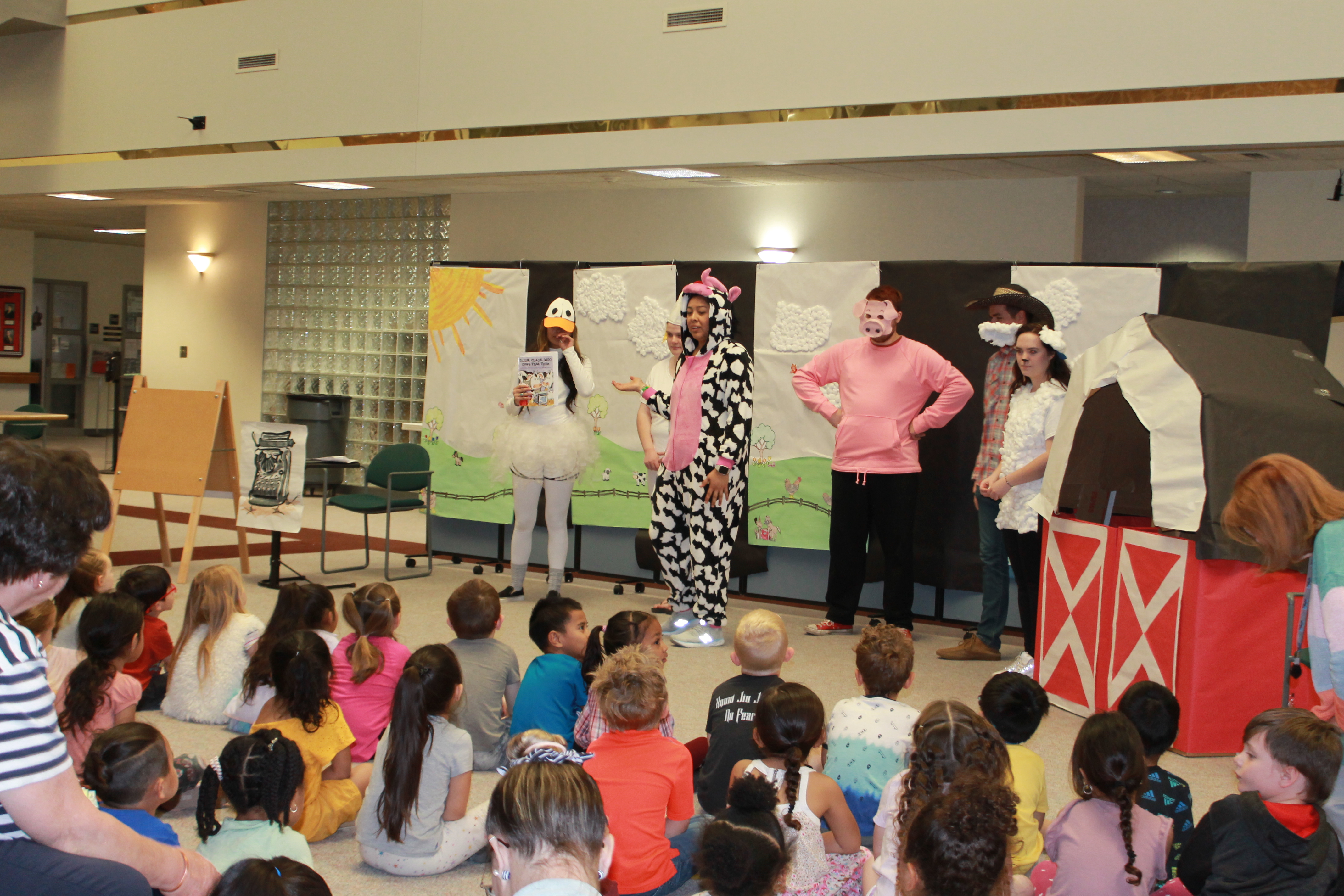 Click Clack Moo students performing the play