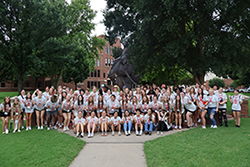 The 2024 Camp Ranger group poses for a photo on the Northwestern-Alva campus.