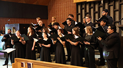 The Northwestern Oklahoma State University Chorale perform during their spring concert at the First Presbyterian Church in Alva.