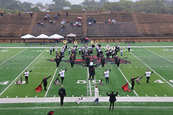 Members of Alva High School and Woodward Junior High and High School bands joined the Northwestern Oklahoma State University Ranger Marching Band for a performance on Ranger Field before the Ranger Football Homecoming game.