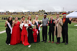 TJ Johns and Jaxy Cloud were crowned Ranger King and Queen during Northwestern’s Homecoming halftime event. Ranger Royalty court included (front left to right) flower girl Emma Franz and crown bearer Luke Martin; (back left to right) 2024 Ranger Queen Diamond Hilton; Queen finalists Janie Rempel and Brenda Lezama; Freshman Queen Abbey Elam; Ranger Queen Jaxy Cloud and Ranger King TJ Johns; King finalists Jeremy Smith and Nathan Vaughn; and 2024 Ranger King Marshal Howard.