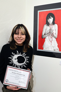 Juanita Hernandez, Guymon senior, earned the President’s Scholarship Award for her project, “Bound to Thee,” at the inaugural Red Dirt Review High School Art Show at Northwestern Oklahoma State University this past December.