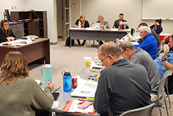 Dr. Donna Devlin facilitates discussion among fellow educators during a Teaching American History seminar on the Northwestern Oklahoma State University Enid Campus in November 2025.