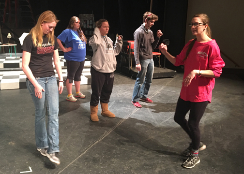 Nunsense cast learning choreography