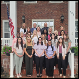 Students, faculty and benefactors of the Wisdom Family Foundation Doctoral Program for Rural Nursing Practice met at the President’s House on the Northwestern-Alva campus during the 2025 summer residency week. 