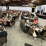 A wide shot showing the audience at the NWOSU Spring Alumni Reunion Banquet.