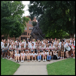 The 2024 Camp Ranger group poses for a photo on the Northwestern-Alva campus.