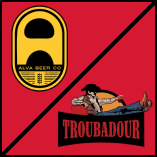 Logos for Alva Beer Company and Troubadour Bar and Restaurant