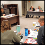 Dr. Donna Devlin facilitates discussion among fellow educators during a Teaching American History seminar on the Northwestern Oklahoma State University Enid Campus in November 2025.