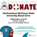 Poster providing info for June blood drive
