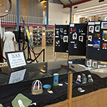 Several pieces of artwork on display in the main area of the J.W. Martin Library at NWOSU-Alva.