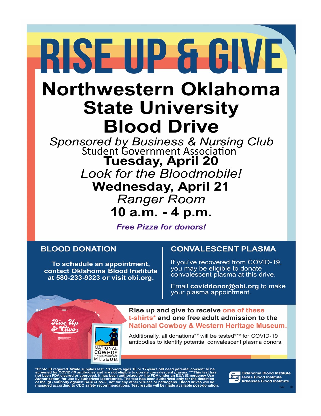 OBI Blood Drive looking for 78 donors April 2021 Northwestern