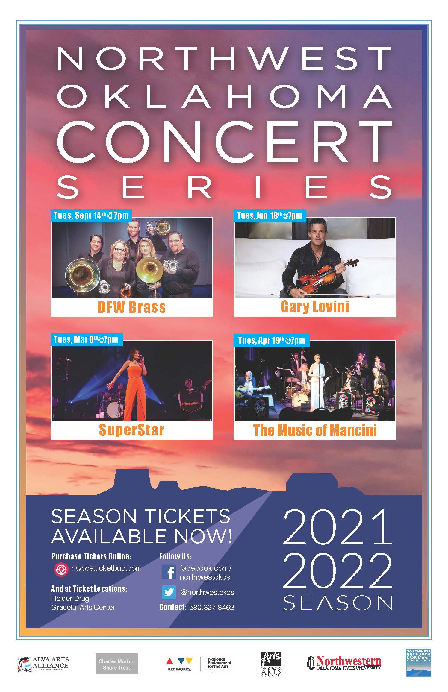 Northwest Oklahoma Concert Series Announces Four Acts for 20212022