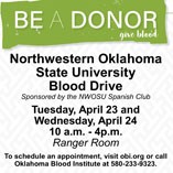 northwestern to play host to blood drive april 23 24