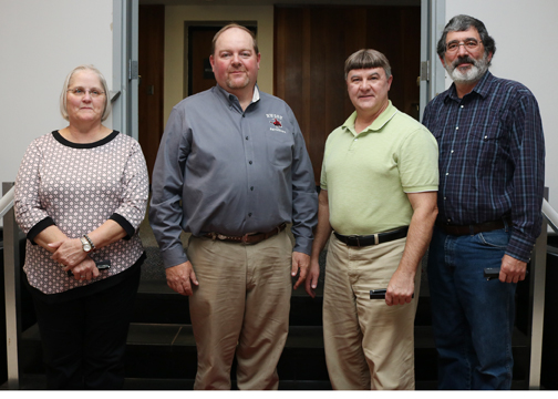 Northwestern’s 20-year service award recipients are (from left to right) Anne Haight, Steve Sneary, Jeff McAlpin and Dr. Steven Thompson. Not pictured is Teri Warren.