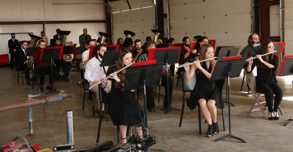 Members of the Northwestern Oklahoma State University bands set to entertain a downtown square audience on April 30 at 7 p.m.