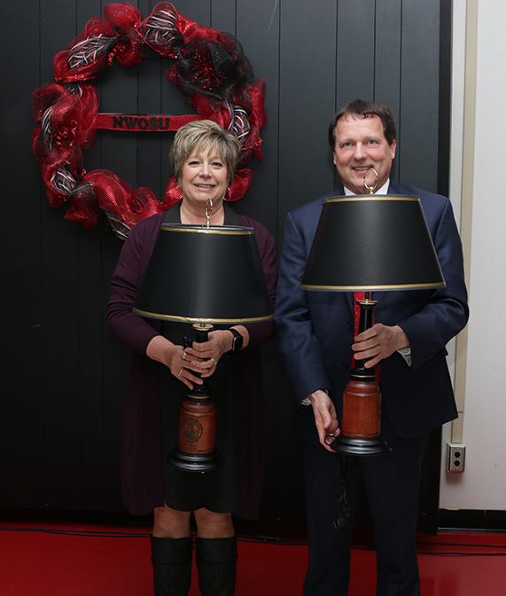 Northwestern’s 30-year service award recipients are (from left to right) Debbie Skinner and Dr. David Pecha.