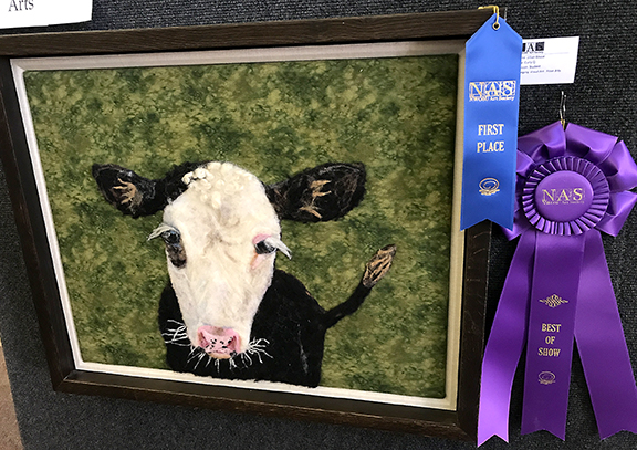 A needle-felted piece named “Curly-Q” by Jillian Bouse of Woodward is the Best of Show winner in the student division of the 2022 NWOSU Art Society Art Show.