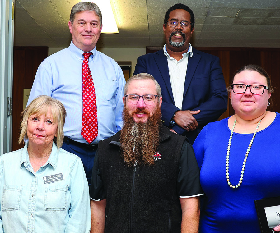 10-Year recipients (Back Row, Left to Right): Dr. John Stockmyer, Dr. Roger Brown. (Front Row, Left to Right) Darla Adams, Keenan Meeker, Dr. Mary Riegel.