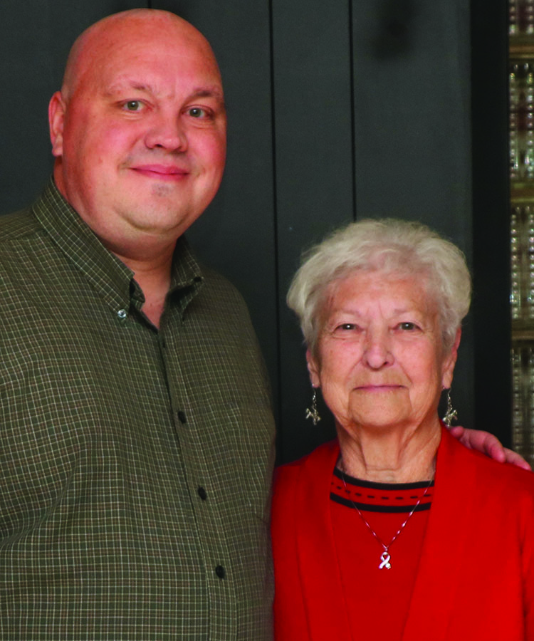 Thelma Crouch Award: Jake Boedecker (left) was presented with this year’s Thelma Crouch Staff Employee of the Year Award from the award’s namesake, Thelma Crouch.