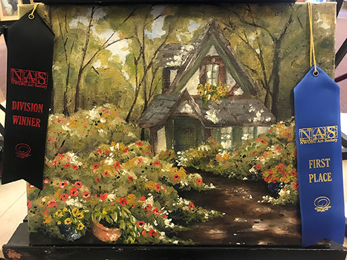 Emma Curry won People's Choice for her painting in the Nature/Landscape category titled “Botanical Cottage.”