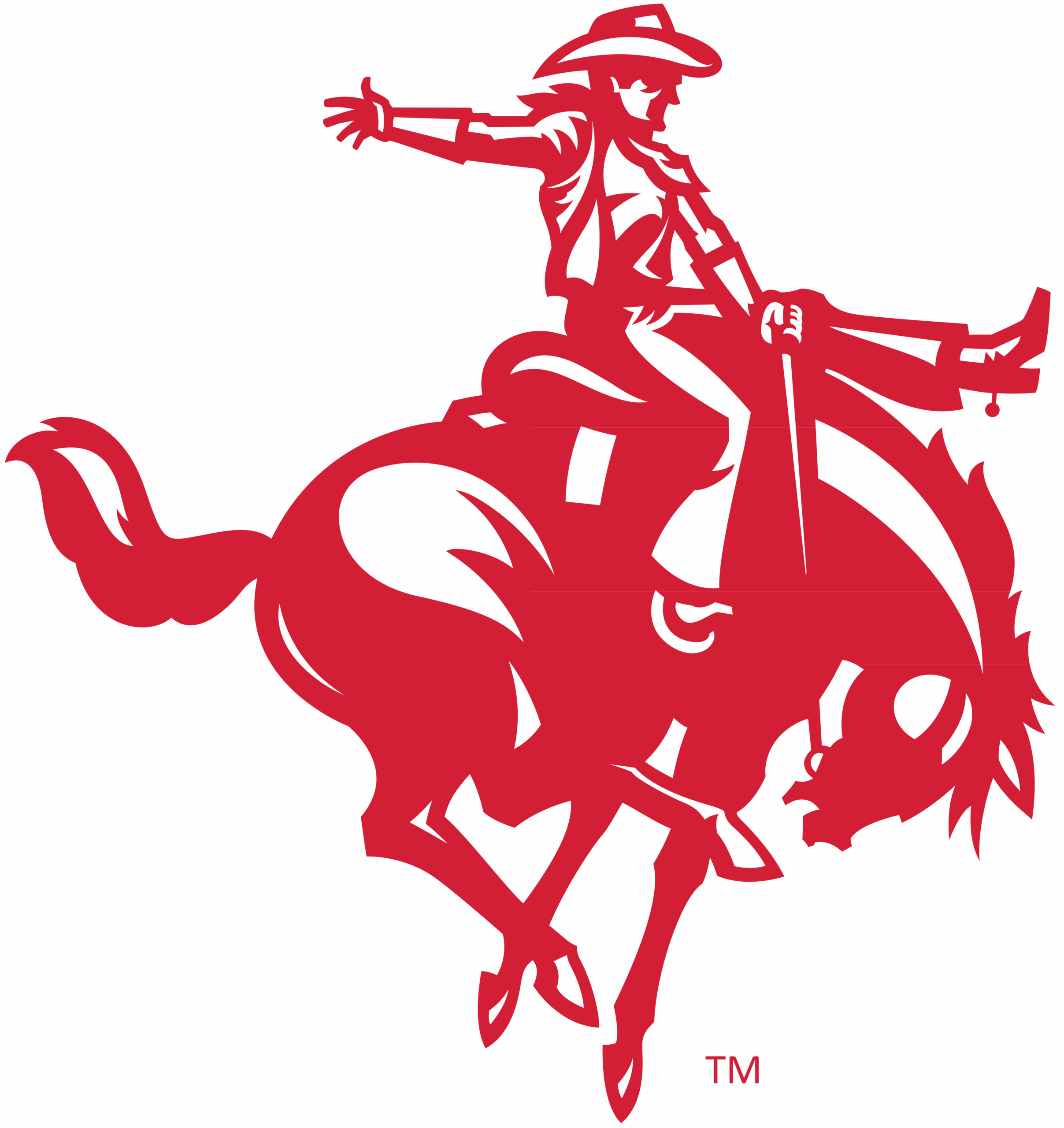 Horse rider icon - red PNG