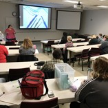 Dr. Mary Riegal shares basic crocheting information with participants of the “I Love Yarn Day” crochet workshop recently at Northwestern. A new workshop to learn to create Granny Squares is Jan. 25 from 4-6 p.m. in the Science Amphitheatre in Alva.
