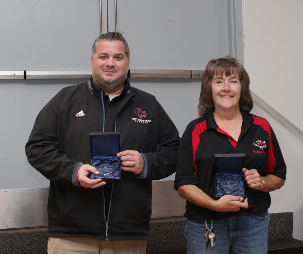 Northwestern’s 15-year service award recipients are (from left to right) Matt Adair and Deborah Anderson.