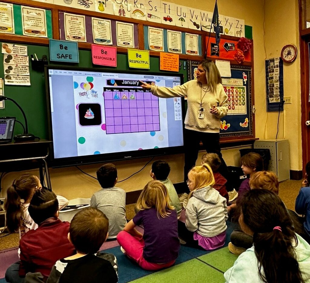 Amanda McCamey gives a lesson to her kindergarten class at Washington Early Childhood Center.