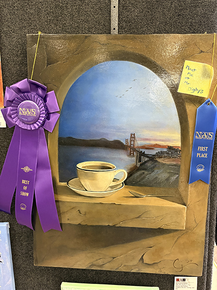 Connie Moore’s still life painting named “Mr. Digby’s Cup” is the Best of Show winner in the Non-Student Division of the Northwestern Art Society Art Show. Artwork will be in the J.W. Martin Library through April 1. A Winners’ Show of all winning art pieces will be at the Runnymede on April 4 from 6 to 8 p.m.