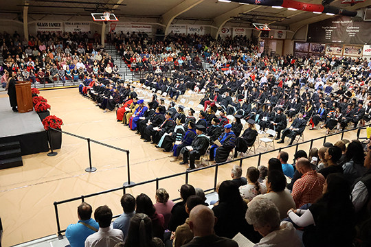 Fall Commencement ceremonies at Northwestern Oklahoma State University will be Sunday, Dec. 8, at 2:30 p.m. in Percefull Fieldhouse. This image is from the Fall 2023 ceremony.