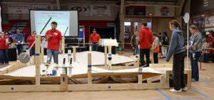 Students compete in last year’s Heartland BEST Robotics competition in Northwestern’s Percefull Fieldhouse. The contest will take place Nov. 1 from 10:30 a.m. – 2 p.m. in the same location. The public is welcome to attend.