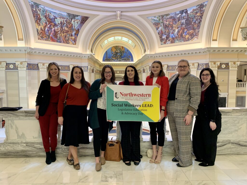 Pictured (left to right) are department chair Dr. Kylene Rehder, Melanie Yager, Bishop Buck, assistant professor Codi Harding, Jenna Maier, Harlie Altland and Sierra Swanson.
