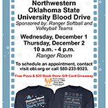 OBI Blood Drive Looking for 116 Donors Dec. 1-2