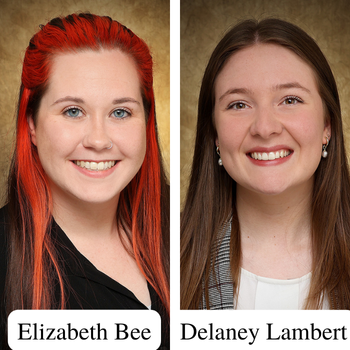 Secondary English Education – Elizabeth Bee of Enid, Chisholm High School; Delaney Lambert of Alva, Fairview High School