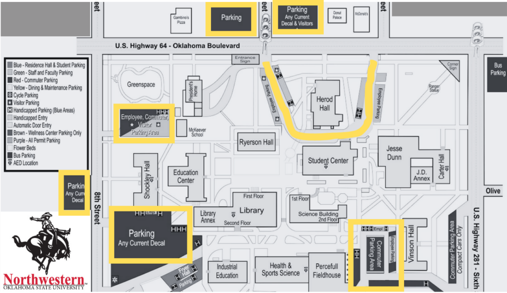 NWOSU Parking Map
