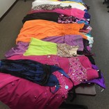 Dresses on table for prom event